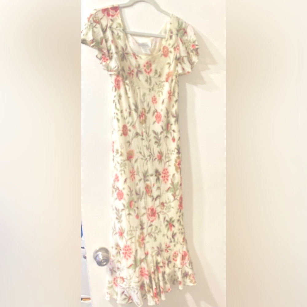Chadwicks Cream Floral Dress